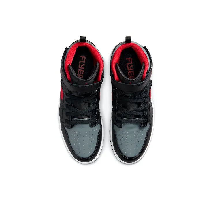 Jordan 1 High FlyEase Black Gym Red Smoke Grey-3