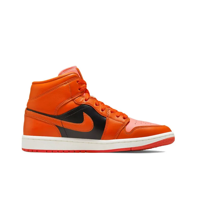 Jordan 1 Mid Se Rush Orange Crimson Bliss Women's-1