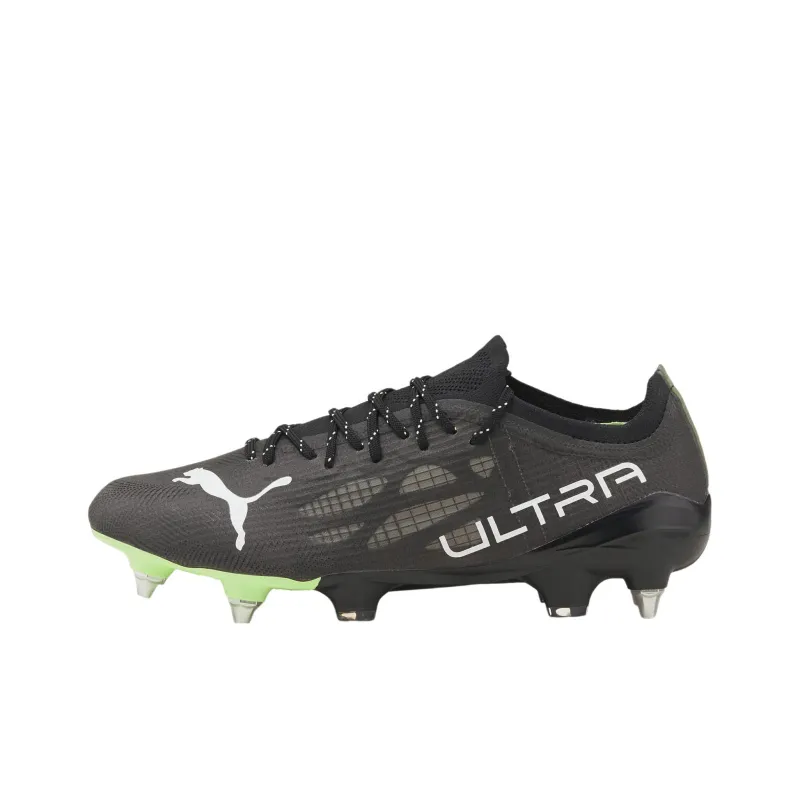 PUMA Ultra 1.3 SG Metal Long Studs Anti-Slip Wear-Resistant Breathable Coverage Soccer Shoes Men's Black Green-0