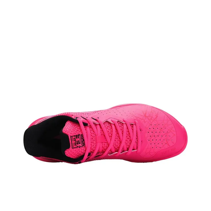 LiNing Thunder 䨻 Cushioned Slip Resistant Abrasion Resistant Low Top Badminton Shoes Unisex Fluorescent Fruit Pink-2