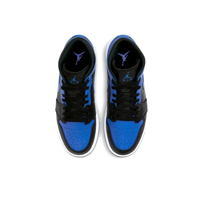 Jordan 1 Mid Hyper Royal Tumbled Leather-3