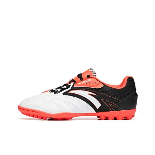 Anta Cushioned Slip-Resistant Abrasion-Resistant Breathable Soccer Shoes Men's White Black Red