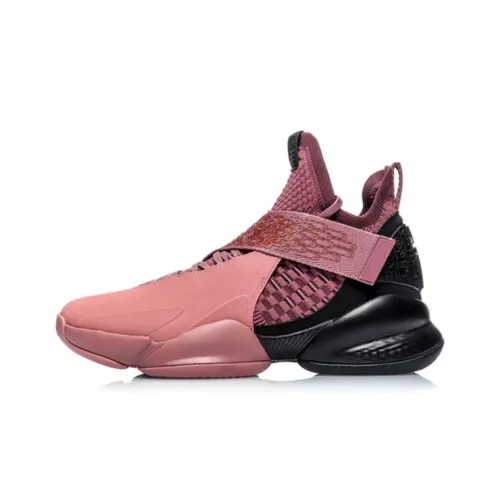 LINING CF Vintage Basketball Shoes Unisex Mid-Top Pink