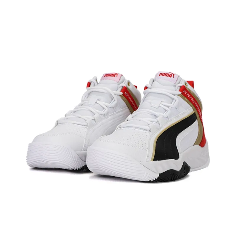 PUMA Unisex Rebound Future Evo Mid Top Black/White/Red-2