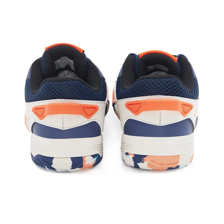 VICTOR Anti Slip Wear Resistant Low Top Badminton Shoes Unisex Khaki Navy Blue-4