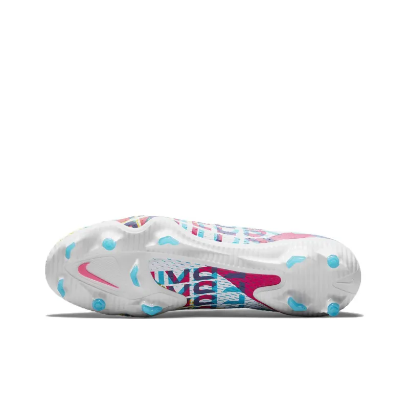 Nike Phantom GT Pro 3D FG Cushioned Slip-Resistant Lightweight Hard Court Soccer Shoes White Blue Yellow-5