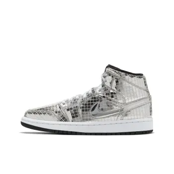 Jordan 1 Mid SE Disco Metallic Silver Women's