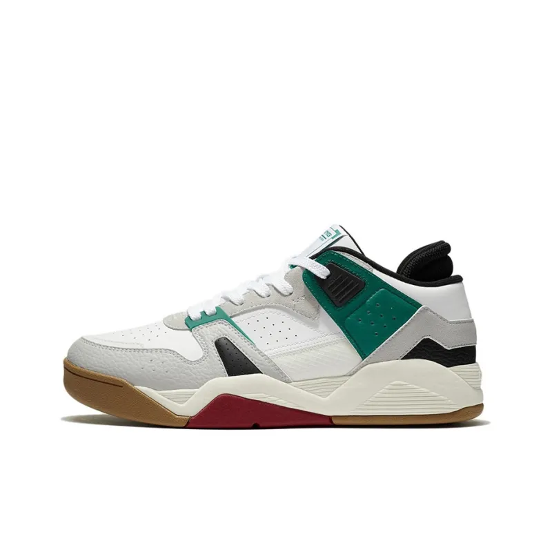 LiNing Cushioning Lightweight Wear-Resistant Slip-Resistant Low-Top Vintage Basketball Shoes Men's Gray Green-0