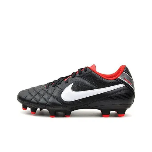 Nike Tiempo Natural Iv Ltr Leather Fg 'Black White'