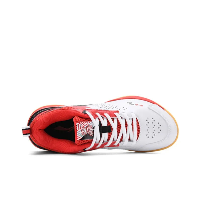 LiNing Blade Pro Anti Slip Wear Resistant Low Top Badminton Shoes Unisex White Red-2