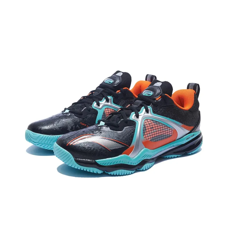 LiNing Chameleon VI Anti Slip And Wear Resistant Breathable Low Top Badminton Shoes Unisex Black Blue Orange-2