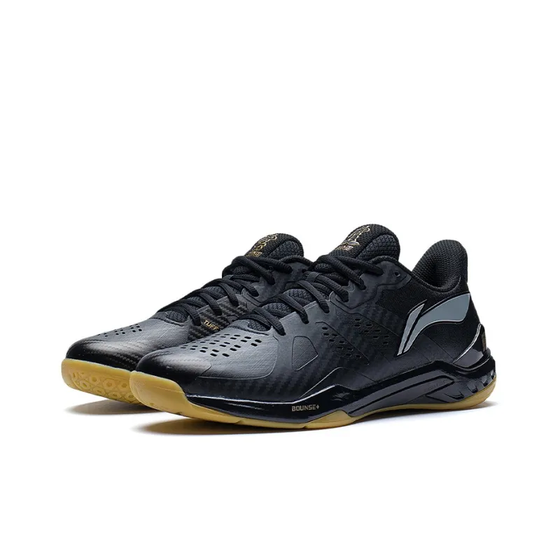 LiNing Cushioning Anti Slip And Wear Resistant Coverage Support Low Top Badminton Shoes Unisex Black-2