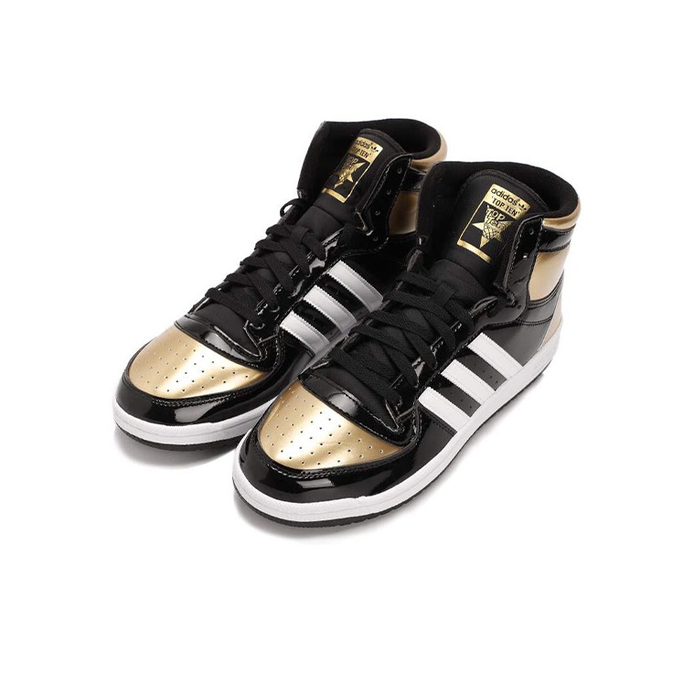 Adidas Top Ten Hi top RB Originals Black Gold Patent leather size 11.5 men's