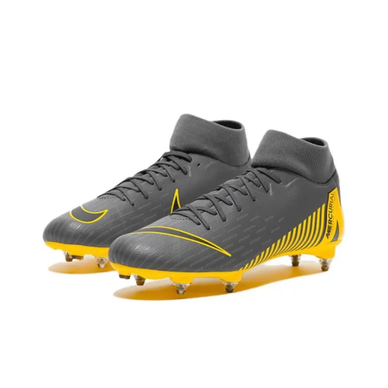 Nike Mercurial Superfly 6 Soccer Shoes Men Mid-Top Gray/Yellow-3