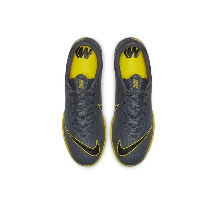 Nike Mercurial Vapor 12 IC/IN Indoor Cushioning Anti-Slip And Wear-Resistant Soccer Shoes Men's Gray Yellow-3