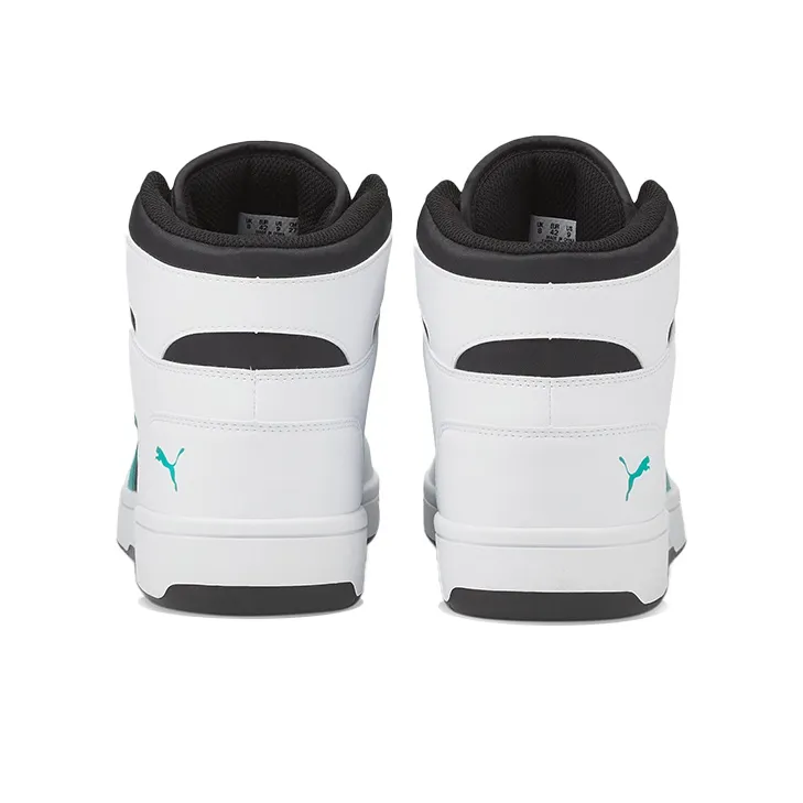 PUMA Unisex Rebound LayUp Mid Top Black/White/Green-3