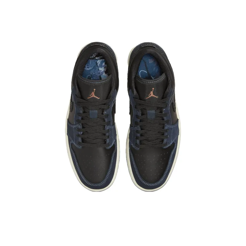Jordan 1 Low SE Black Dark Obsidian Snakeskin Women's-3