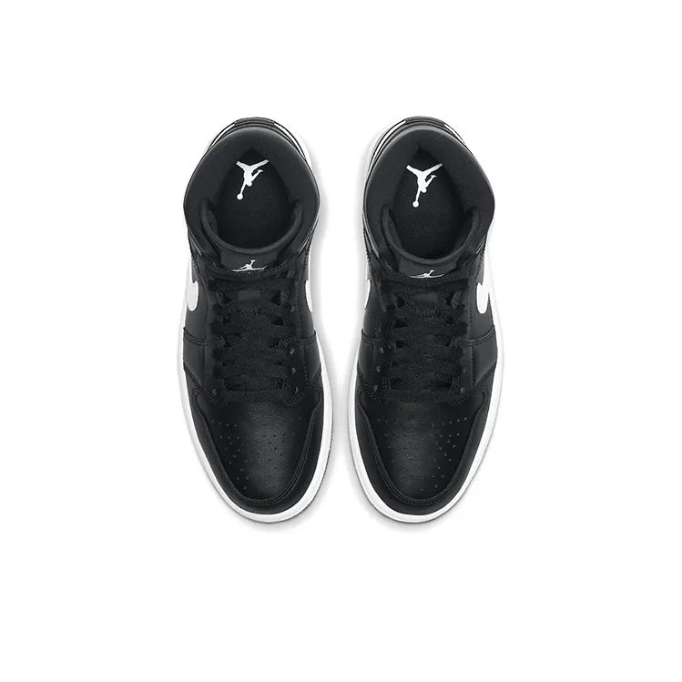 Jordan 1 Mid Black White Women's-3