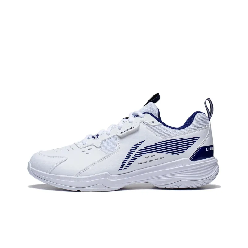 LiNing Ace V Collection Anti Slip And Wear Resistant Breathable Low Top Badminton Shoes Unisex White Blue-0