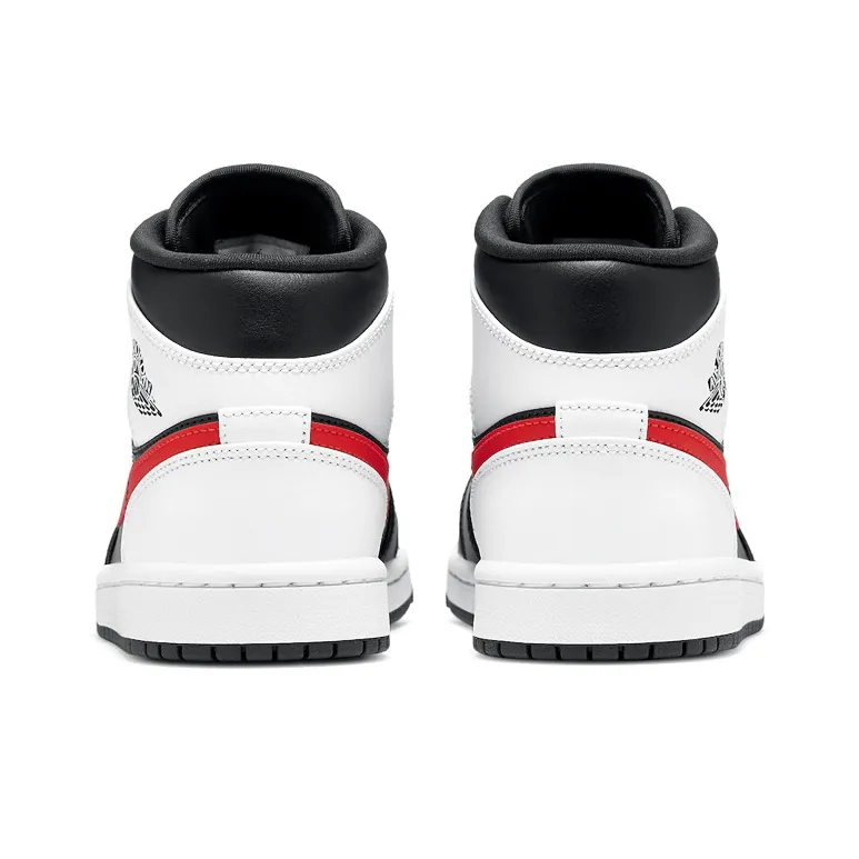 Jordan 1 Mid Black Chile Red White-3