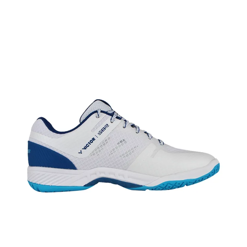 VICTOR Anti Slip Wear Resistant Low Top Badminton Shoes Unisex White Blue-1