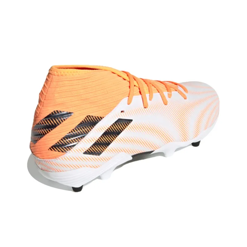 Adidas Nemeziz 3 FG Rubber Long Studs Natural Ground Wear-Resistant Soccer Shoes Men's White Orange-3