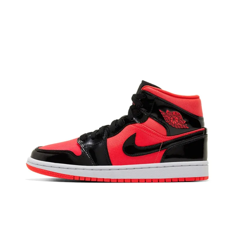 Jordan 1 Mid Hot Punch Black Women's-0