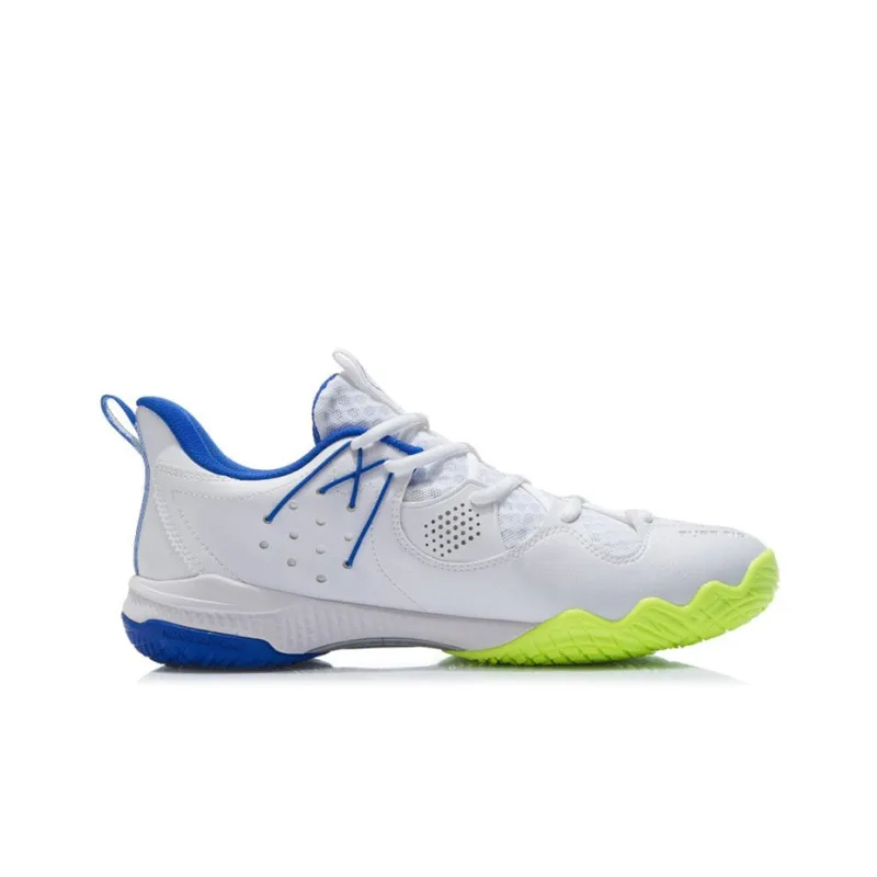 LiNing Battle Halberd Ⅲ LITE Wear-Resistant Slip-Resistant Low-Top Badminton Shoes Unisex Standard White-1