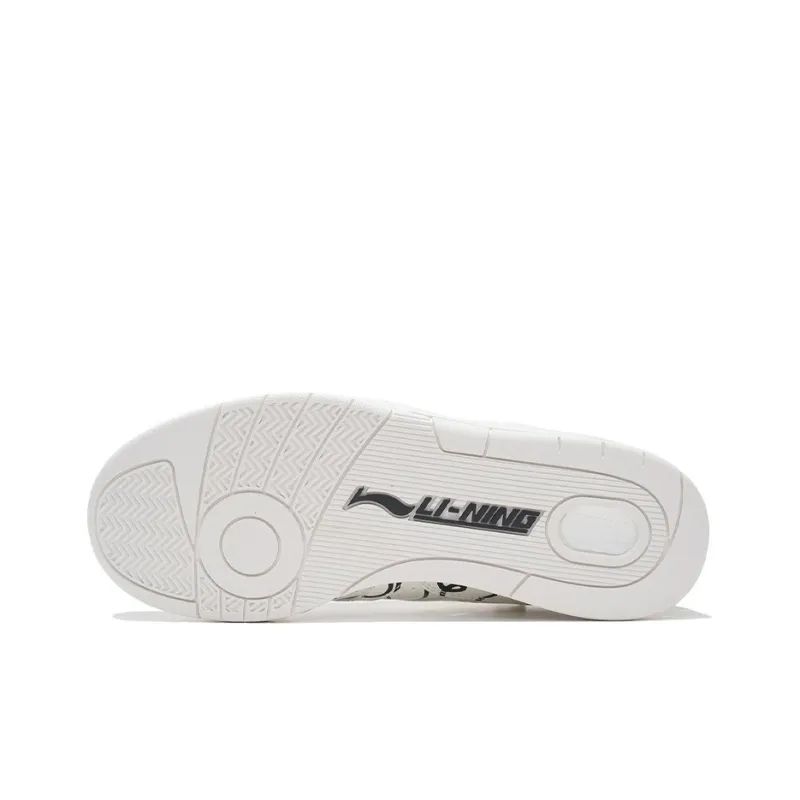 DFT LiNing Wade Collection Cushioning Anti Slip And Wear Resistant Low Top Vintage Basketball Shoes White Black-4