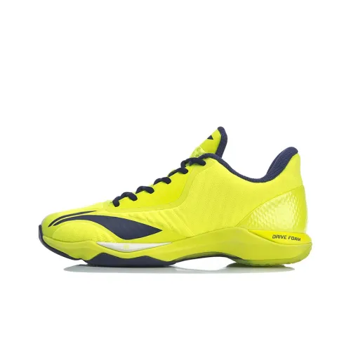 LINING Raid Badminton Shoes Men Low-Top Neon Bright Green/Silk Ribbon Blue