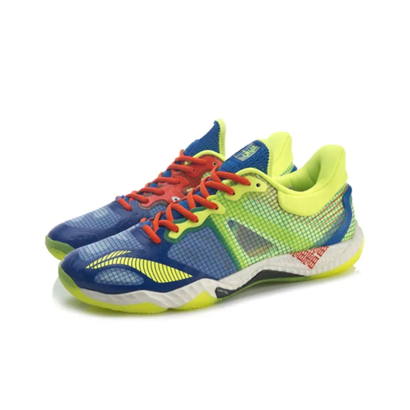 LiNing Falcon 4 Cushioned Anti Slip And Wear Resistant Lightweight Low Top Badminton Shoes Neon Yellow Green-2
