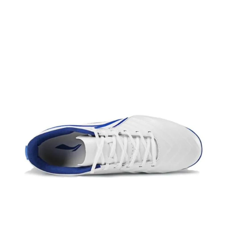 LiNing Cushioning Anti-Slip And Wear-Resistant Soccer Shoes Men's White Blue-2