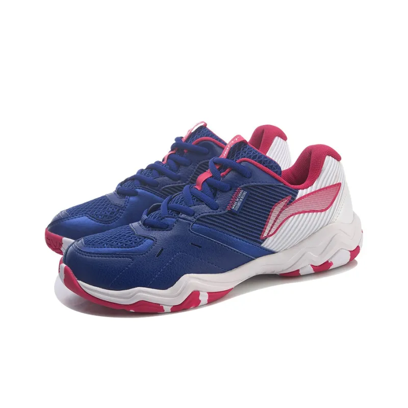 LINING Sound Waves Badminton Shoes Women's Low Top Blue/Red/White-2