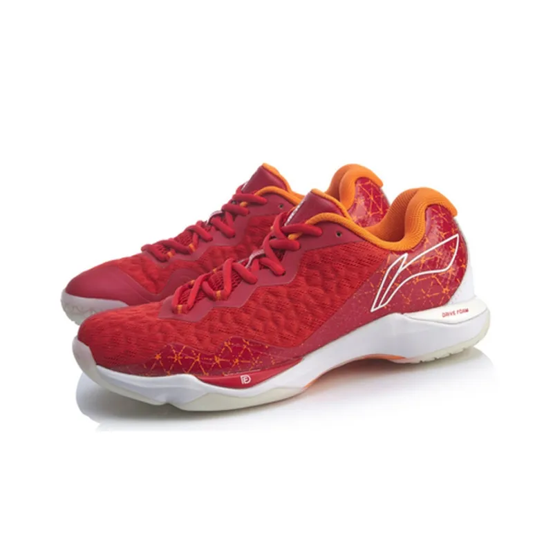LiNing Raid Cushioning Support Low Top Badminton Shoes Women's Vermilion-2
