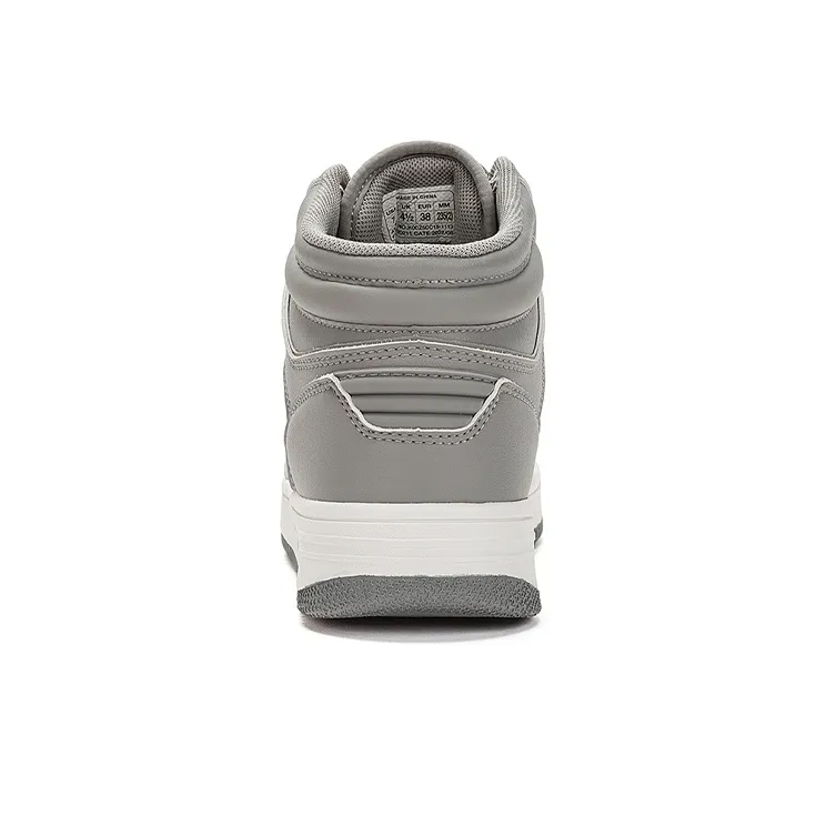Kappa Abrasion Resistant Mid Top Vintage Basketball Shoes Unisex Mushroom Gray Korean White-4