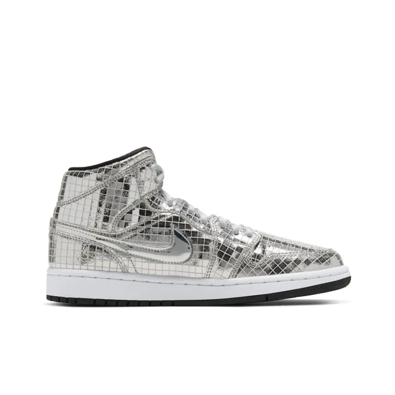 Jordan 1 Mid SE Disco Metallic Silver Women's-1