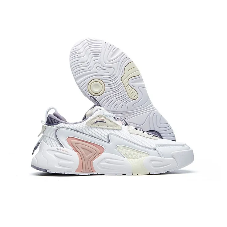 FILA Vorte Vortex Swirl Cushioned Slip-Resistant Breathable Low-Top Vintage Basketball Shoes Women's FILA White-5
