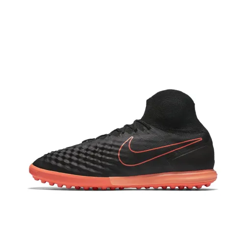 Nike TF Rubber Broken Studs Cushioning Anti-Slip And Wear-Resistant Grass Soccer Shoes Men's Black Orange