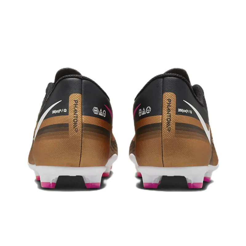Nike Artificial Ground Cushioning Anti-Slip And Wear-Resistant Coverage Soccer Shoes Unisex Black Gold White-4