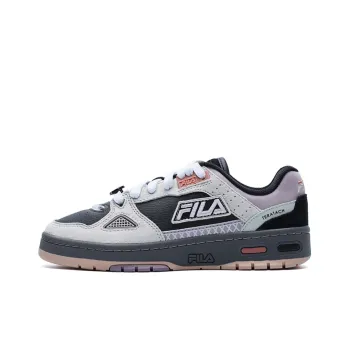 FILA FUSION Heritage Cushioning Anti Slip And Wear Resistant Low Top Vintage Basketball Shoes Women's Black Gray Color