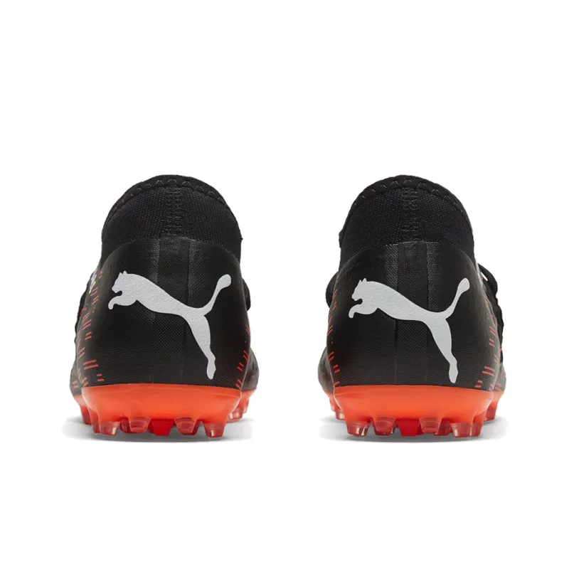PUMA MG Rubber Short Studs Cushioning Anti-Slip And Wear-Resistant Soccer Shoes Black Red-4
