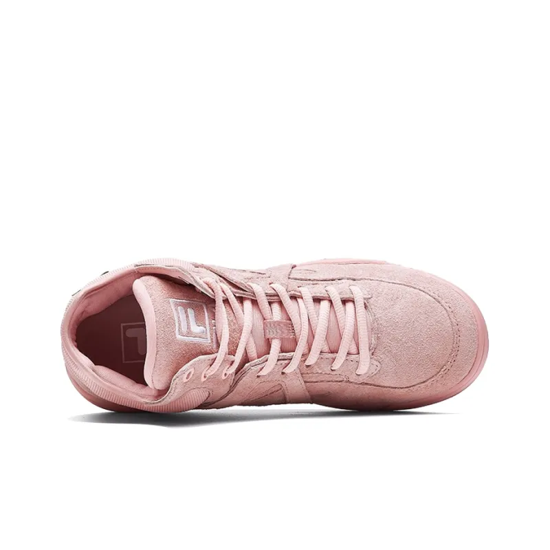 FILA Cage Cushioning Anti Slip And Wear Resistant Coverage Mid Top Vintage Basketball Shoes Women's Cherry Blossom Pink-2