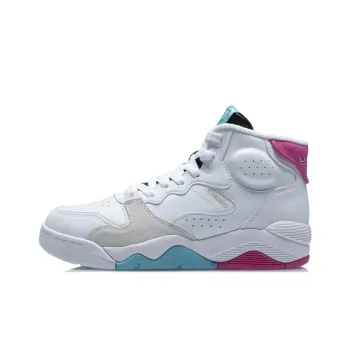 LINING Vintage Basketball Shoes Women's High Top Standard White/Red/Blue