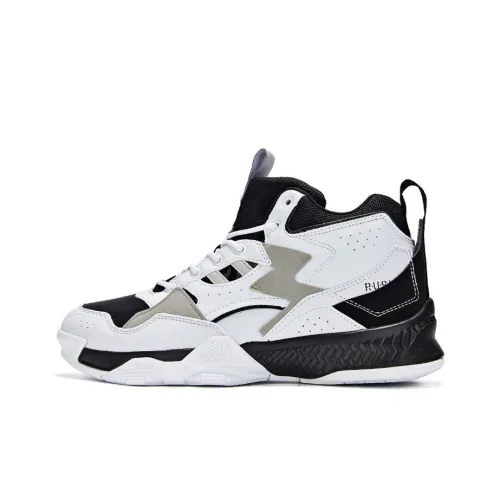 361° Cushioned Warm Wear-Resistant Slip-Resistant High-Top Vintage Basketball Shoes Men's White Black
