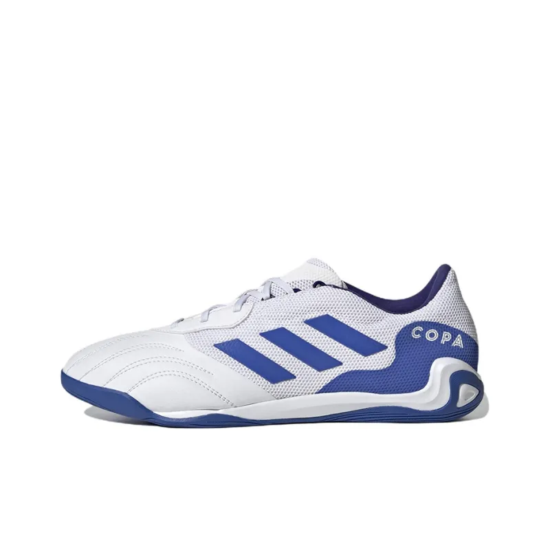 Adidas Copa Sense.3 IC/IN Indoor Anti-Slip Wear-Resistant Soccer Shoes Men's White Blue-0