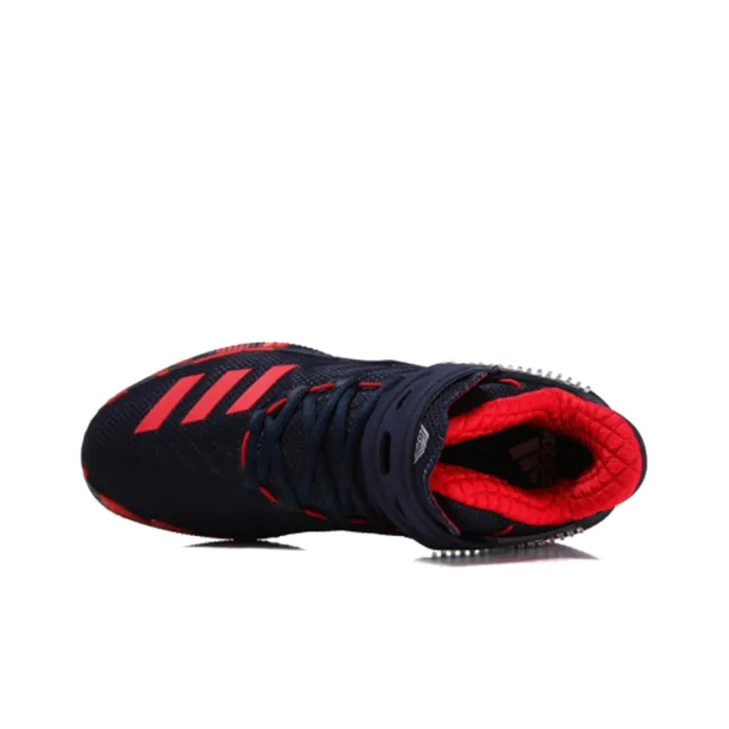 Adidas Ball 365 Cushioned Wear-Resistant Warm Breathable High-Top Vintage Basketball Shoes Men's Blue Red-2