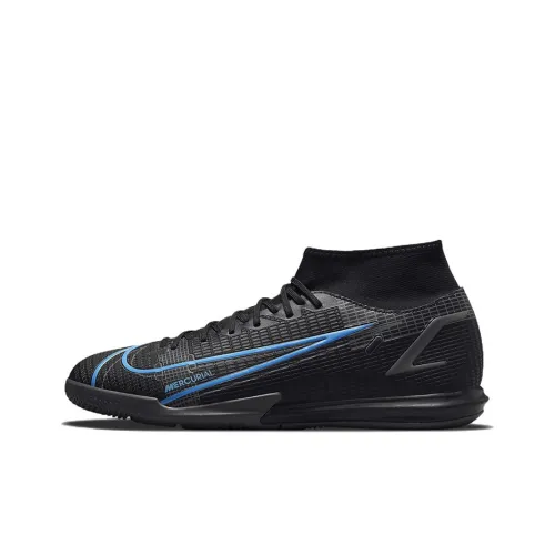 Nike Mercurial Superfly 8 Soccer Shoes Men Mid-Top Black/Blue