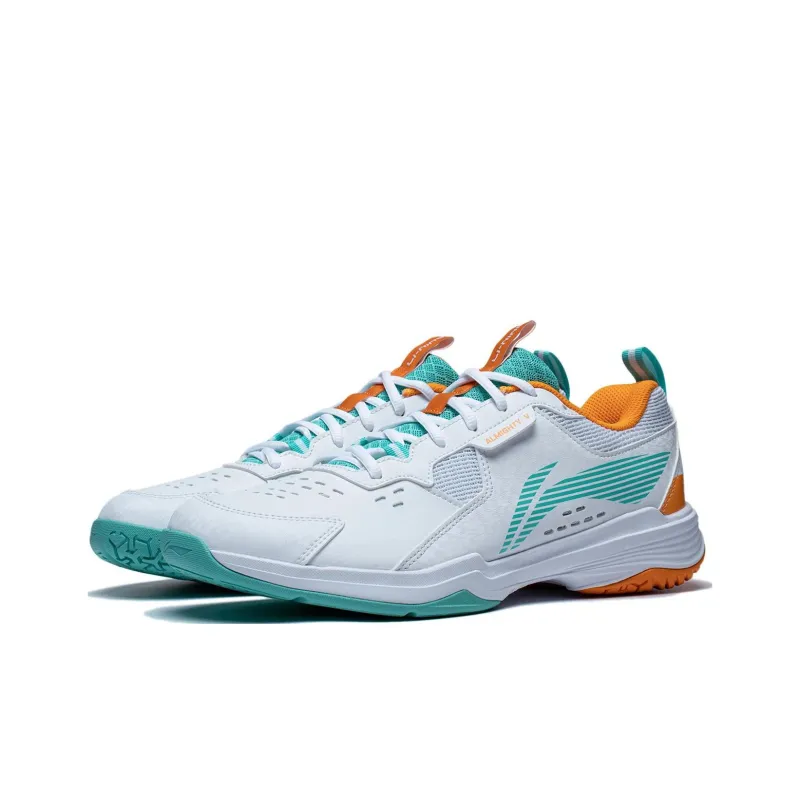 LINING Ace Badminton Shoes Unisex Low Top White/Green/Orange-2