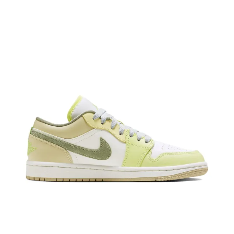 Jordan 1 Low Sail White Oil Green Women's-1