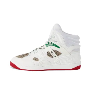 GUCCI Basket High Shoes White Demetra Red